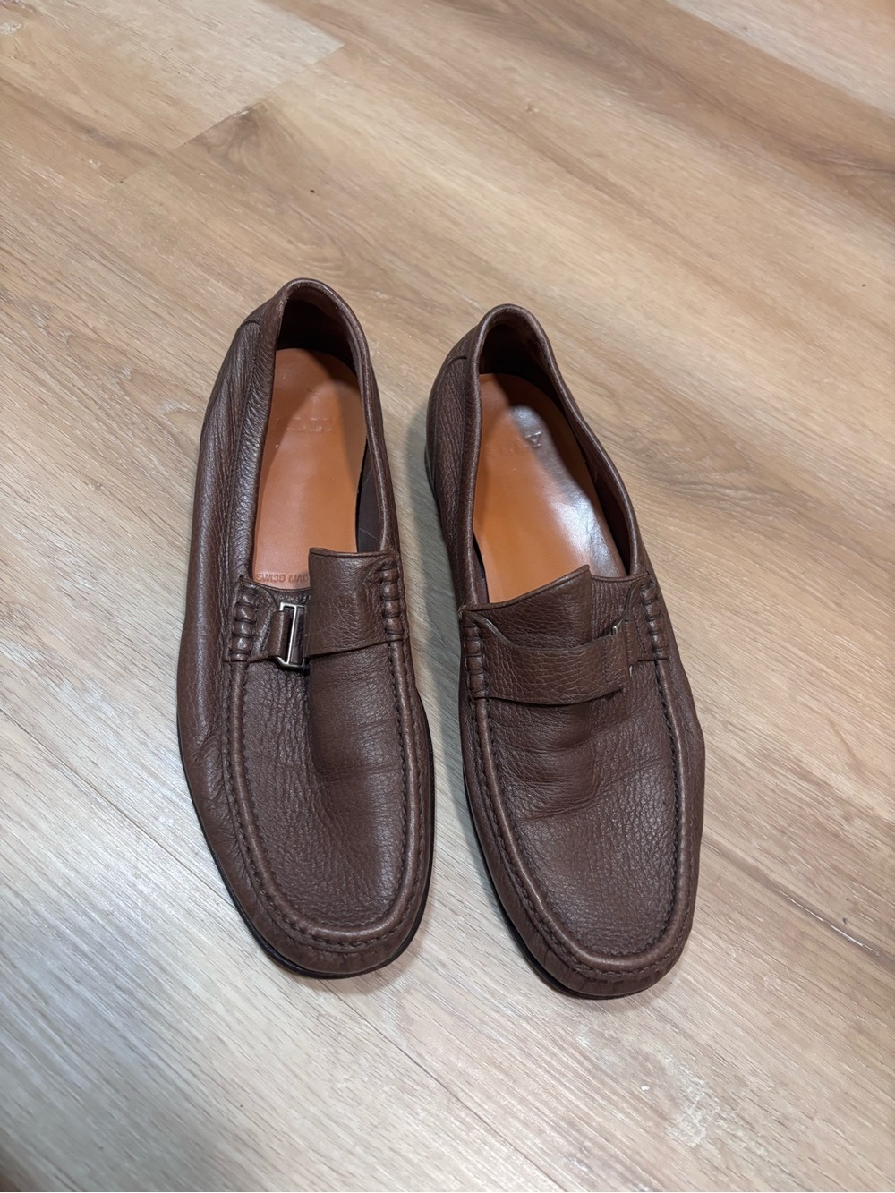 Bally Brown Leather Penny Loafers for Men size 9